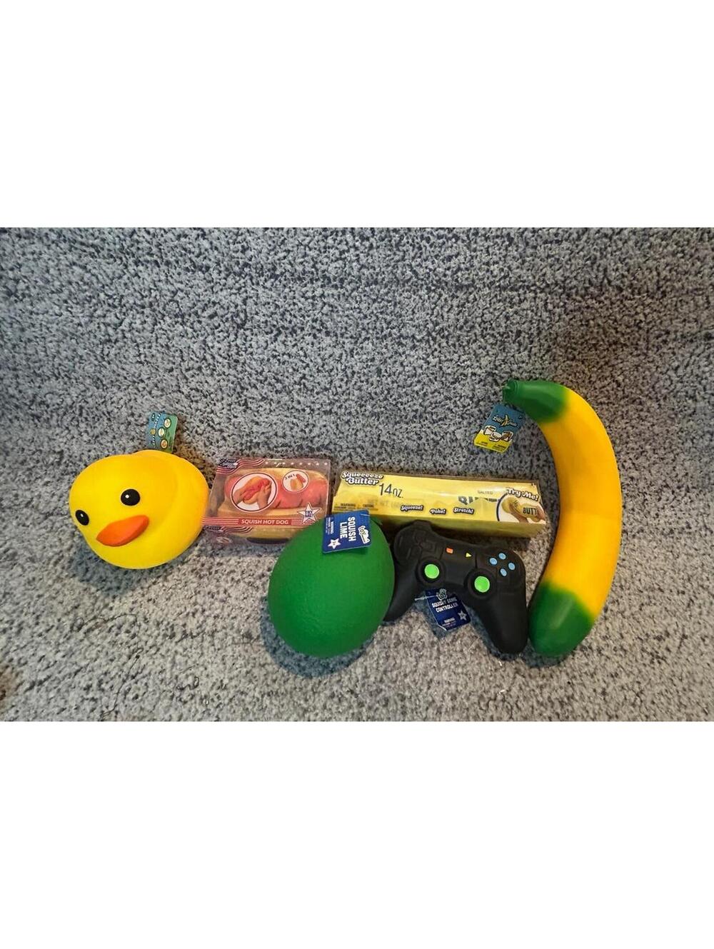 Sunny Days BUNDLE-Butter, Hot Dog, Duck, Banana, Lime, Controller Squishy